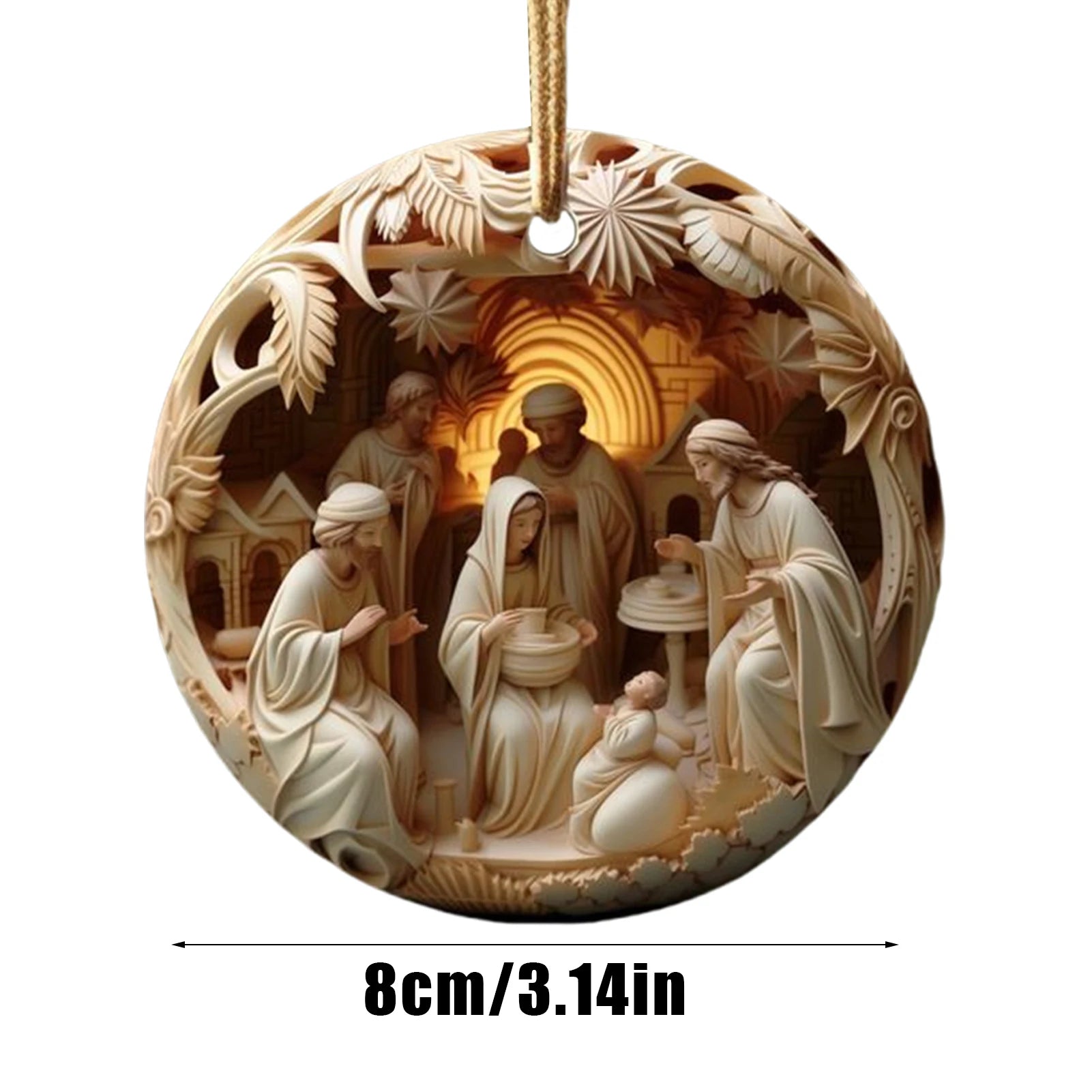 Christmas Nativity Ornaments 12X Christmas Decoration wooden Nativity Scene pendant Christmas Tree Decorations Easter Home Decor