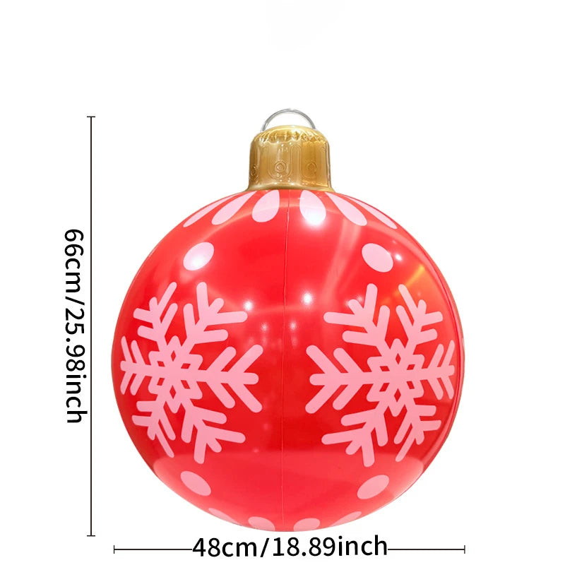 Inflatable Christmas Ball Large Xmas Inflatable Ornaments PVC Outdoor Holiday Blow Ball Outside Yard Lawn Porch Decorations
