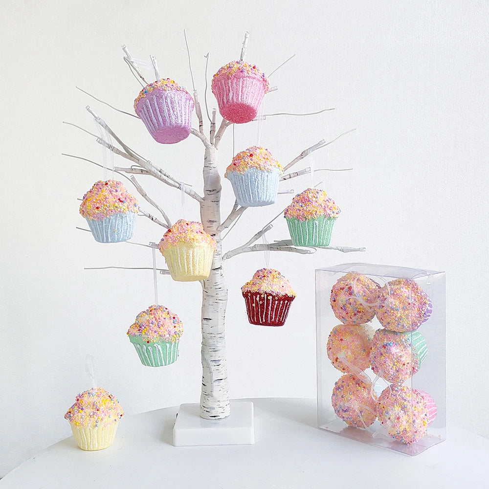 Mix Cute Candy Donuts Cupcake Ice Cream Cone Christmas Ornaments Kit Christmas Tree Hanging Decorations Gifts Navidad Natal