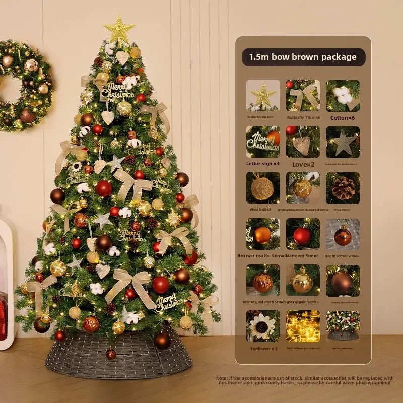 Christmas Decorations Christmas Tree with Lights Package Living Room Large Christmas Tree Ornament Scene Decoration