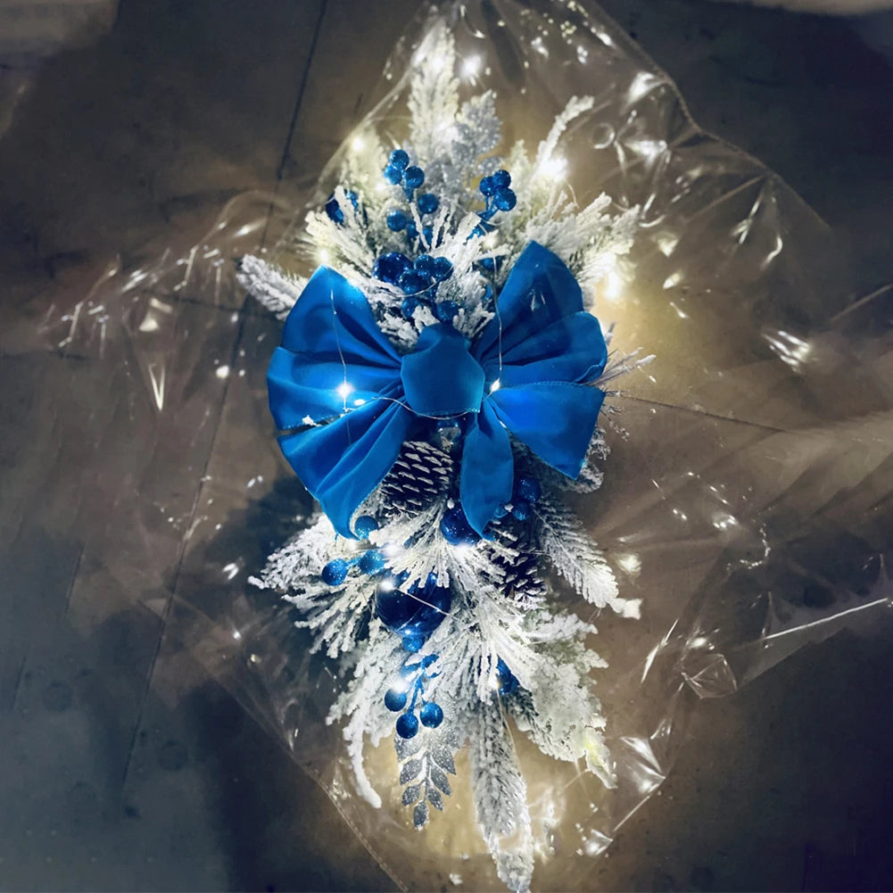 Door Stairs Wreath Christmas Wreath Hanging Pendants Artificial Flowers Stairway Swag Trim Garland Christmas Decorations 2024