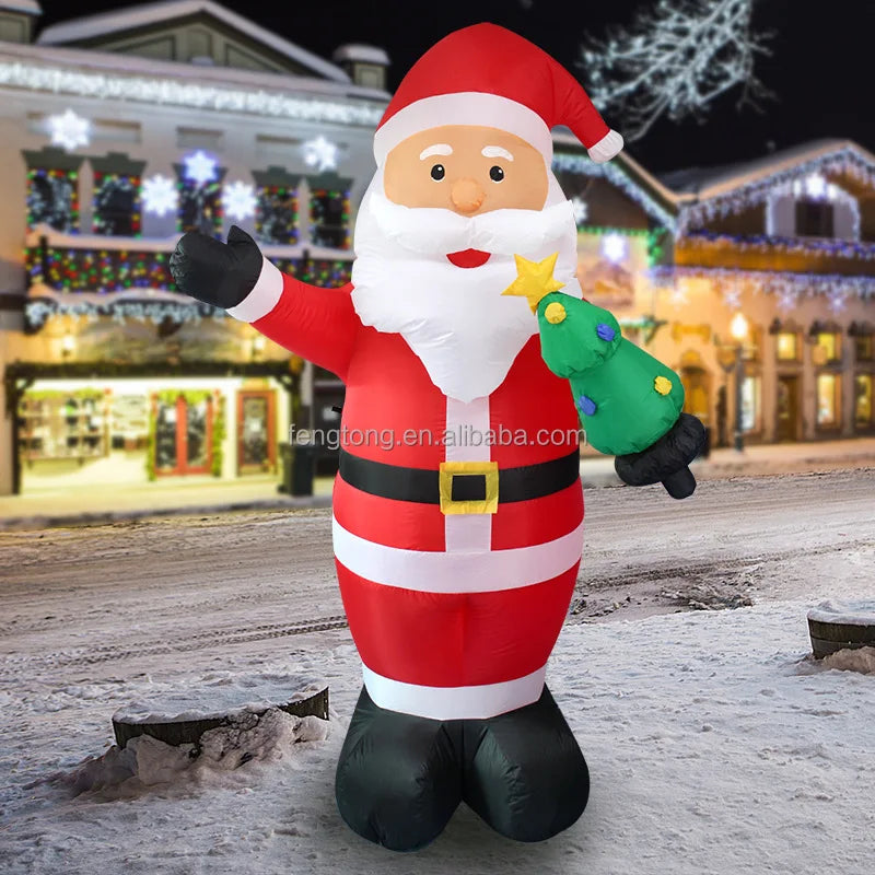 Christmas Inflatables 8ft Christmas Inflatable Santa Claus With Led Lights For Holiday Decorations