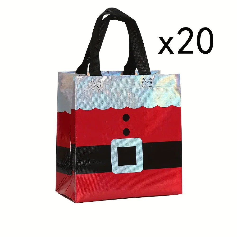 10/20pcs Christmas Gift Wrapping Bags, Perfect for Birthdays, Anniversaries, and Holiday Gift Exchanges, Christmas Gift Bags