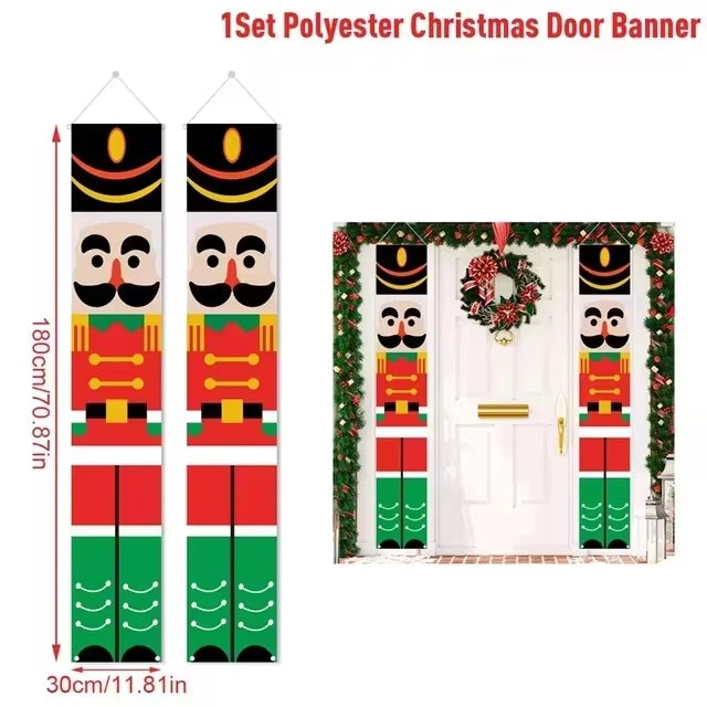 Christmas Hanging Door Banner Merry Christmas Decorations for Home Xmas Navidad Noel Natal Door Decor Happy New Year Gifts 2025
