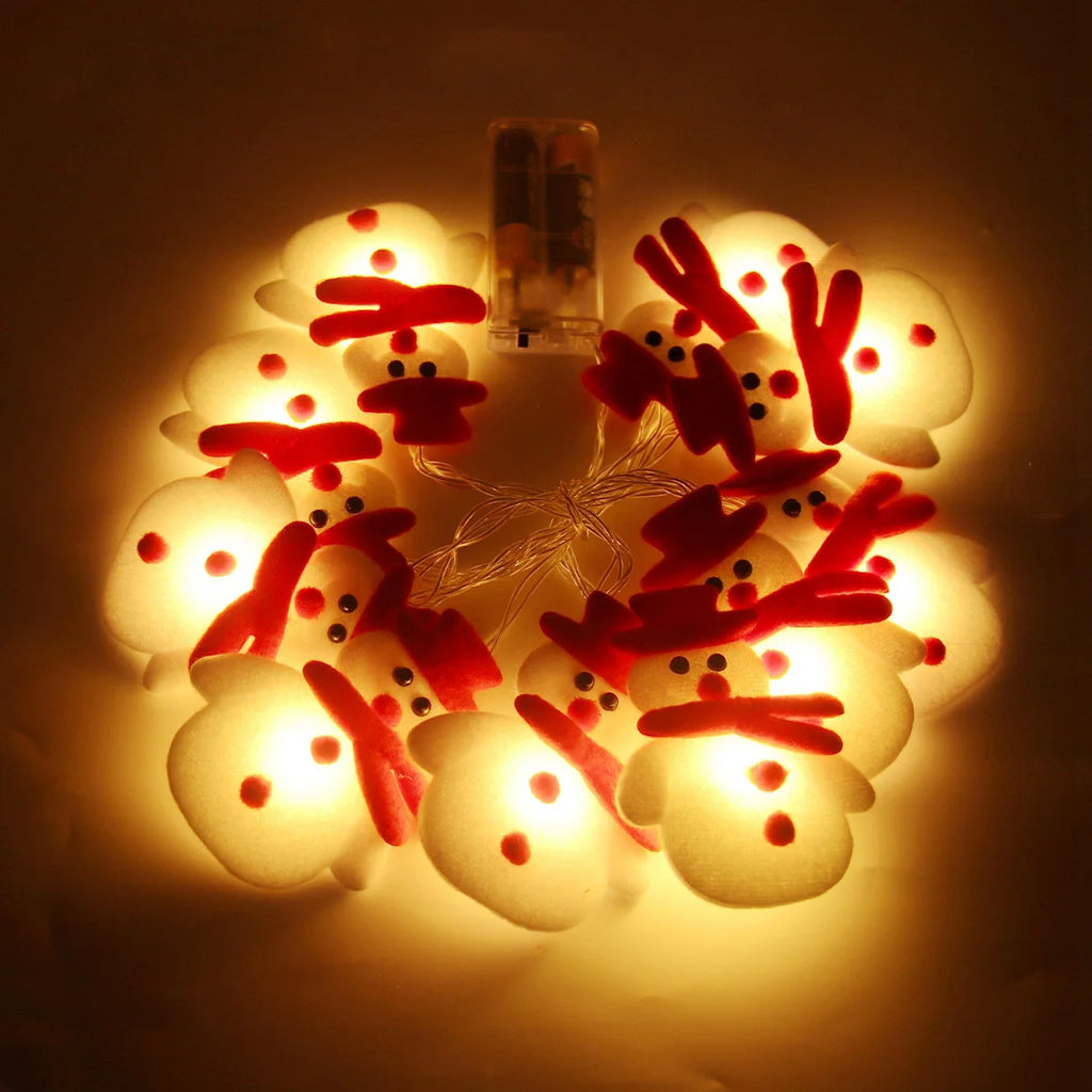 Snowman Christmas LED Garland String Light Merry Christmas Decorations For Home 2024 Xmas Tree Ornament Navidad New Year Gifts