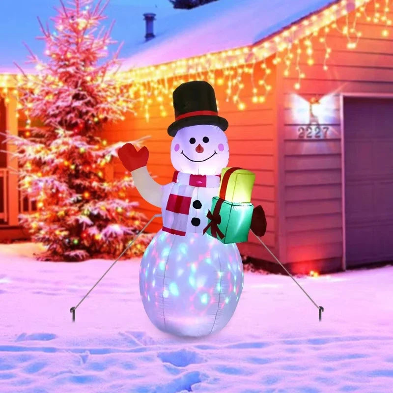1.5m LED Christmas Inflatable Snowman Outdoor Airblown Decor with Lights for Yard Garden Doorway Holiday Displays Party Props