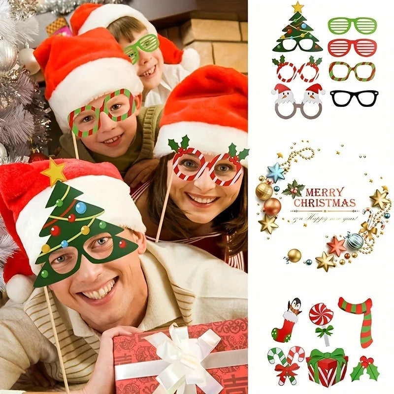 Christmas Decorations Props Cute Santa Claus Xmas Tree Elk Paper Photo Prop New Year Christmas Navidad Children's Gift Accessory