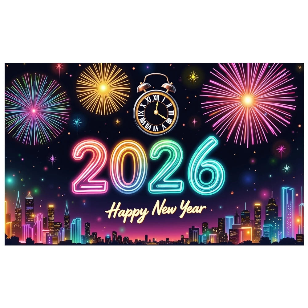 2026 Happy New Year Party Decor Background New Year Champagne New Year Eve Party Cake Table Decor Happy New Year Backdrop Gift