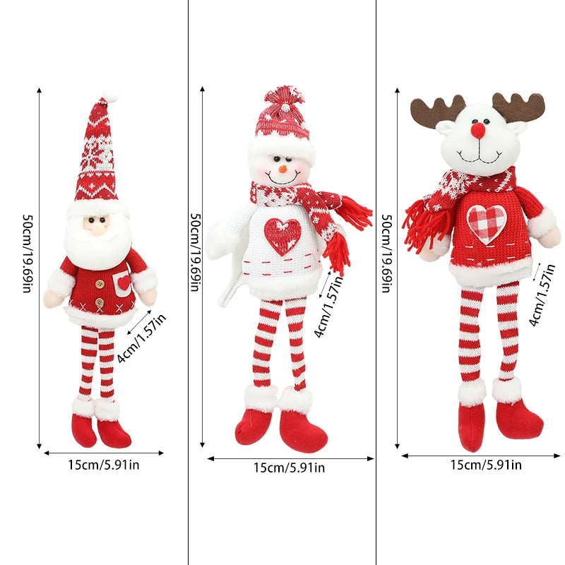 Christmas Dolls Santa Claus Snowman Elk Long Legs Doll Merry Christmas Decoration For Home Xmas Gift Happy New Year 2025 Navidad