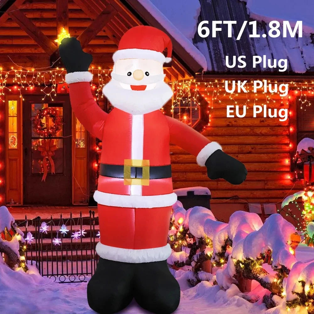 Christmas Inflatable Decoration Toy Built-in LED Lights Inflatable Model Indoor Outdoor Ornament Xmas Party New Year Garden Deco