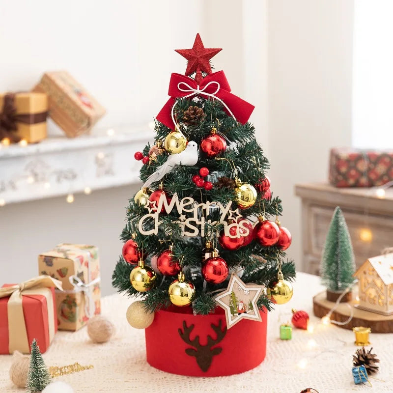 Christmas Decoration 45/60cm Christmas Tree Desktop Small Tree Ornaments Navidad Gift Christmas Festival Party Supplies