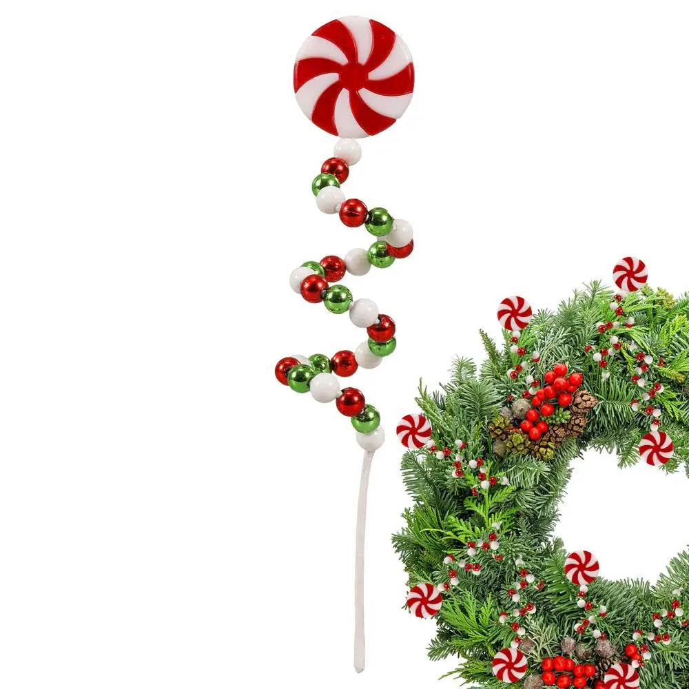 Christmas Candy Cane Decorations Christmas Tree Decoration Red White Lollipop Decoration Curved Candy Christmas Tree Stems Decor