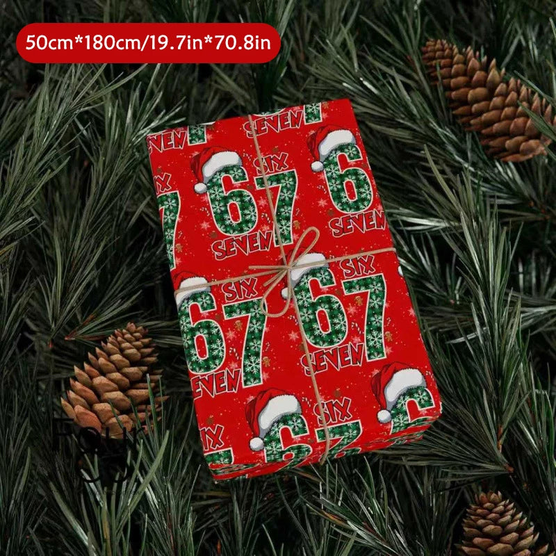 67 Christmas Wrapping Paper, 6 7 Wrapping Paper, 67 Funny Christmas Gift Wrap For Kids, Santa 67