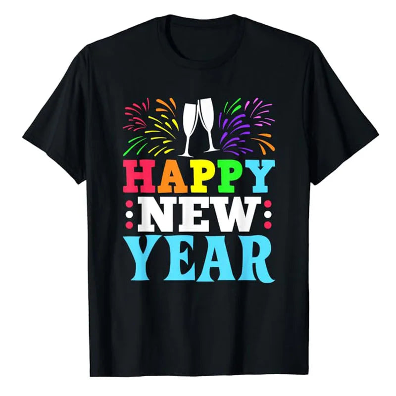 HAPPY NEW YEAR Shirt NYE Shirt Family Matching Outfits Men Women Kids T-Shirt Novelty Gifts Short Sleeve Funny Saying Tee