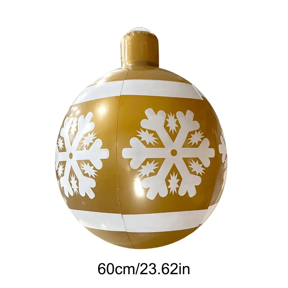60cm Giant Inflatable Christmas Balls PVC Giant Big Large Balls Xmas Tree Decorations Toy Outdoor Xmas Holiday Yard Lawn Balls