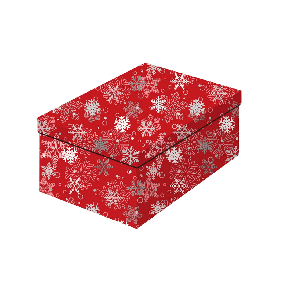 10 Pieces Christmas Snowflower Printed Gift Packaging Box Set Christmas Decorations for Holiday Gift Wrapping