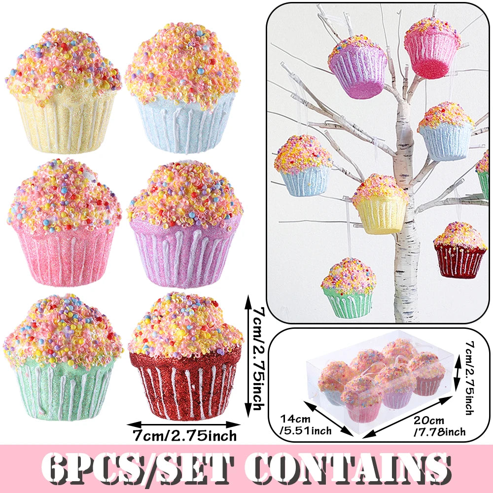 Mix Cute Candy Donuts Cupcake Ice Cream Cone Christmas Ornaments Kit Christmas Tree Hanging Decorations Gifts Navidad Natal