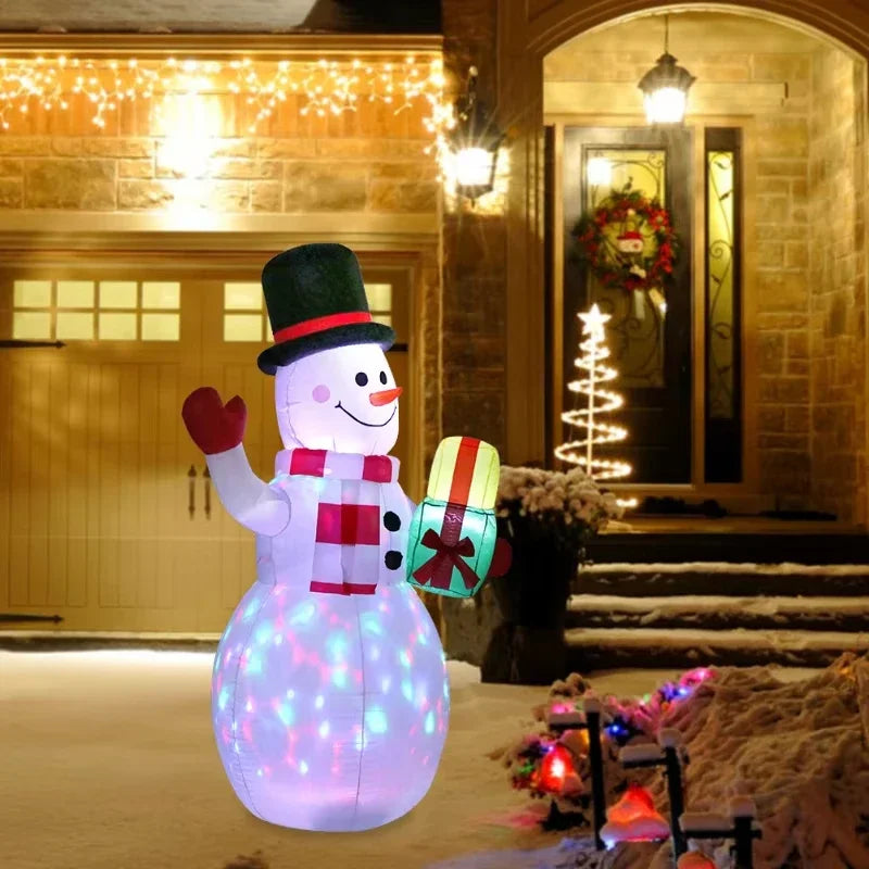 1.5m LED Christmas Inflatable Snowman Outdoor Airblown Decor with Lights for Yard Garden Doorway Holiday Displays Party Props