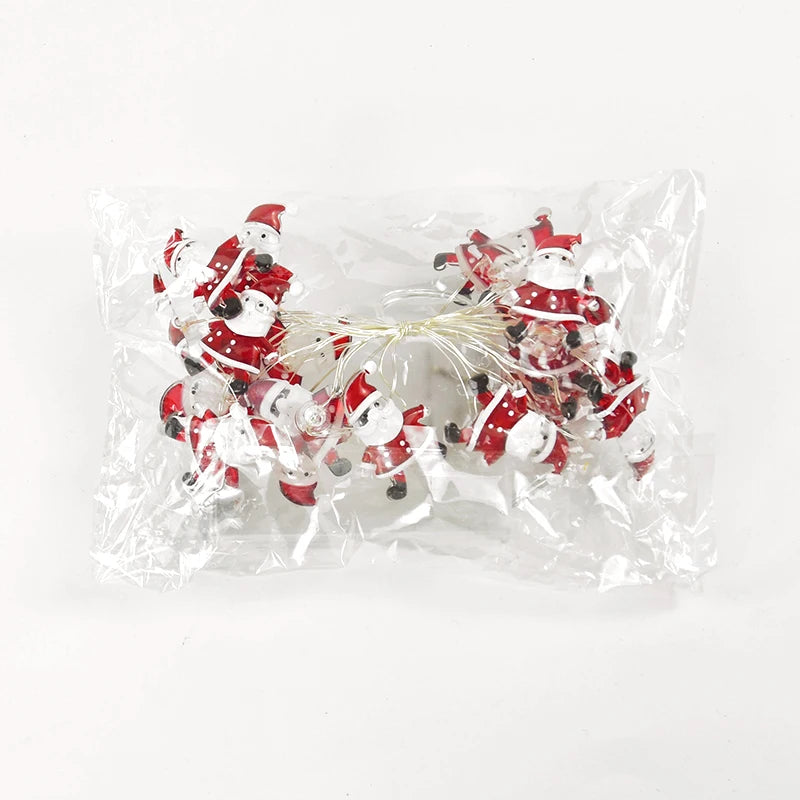 2M 20LED Santa Claus Snowflake LED Light String Christmas Decoration For Home Xmas Tree Ornament 2025 Navidad Kids Gift New Year