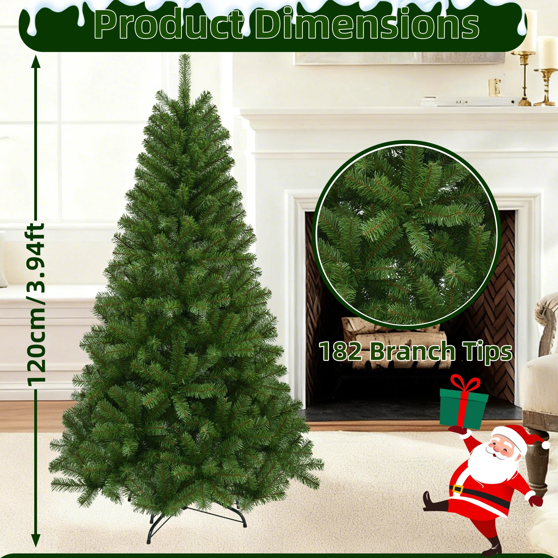 Christmas Decorations 210/180/150/120CM Artificial Christmas Tree Green Xmas Decor New Year Holiday Party Room Decor Home Decor
