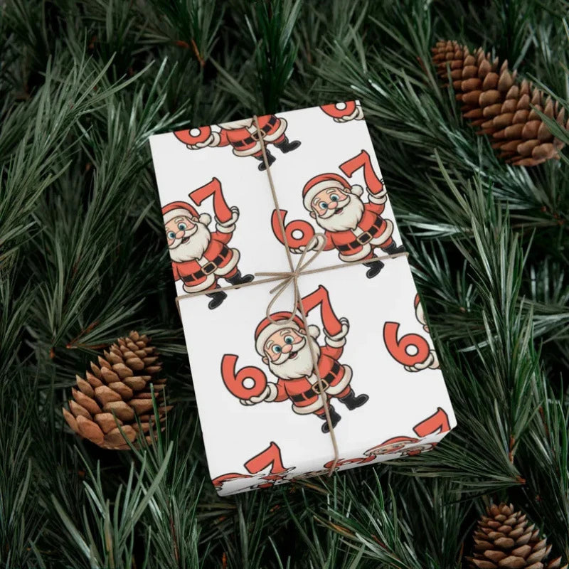 67 Christmas Wrapping Paper, 6 7 Wrapping Paper, 67 Funny Christmas Gift Wrap For Kids, Santa 67