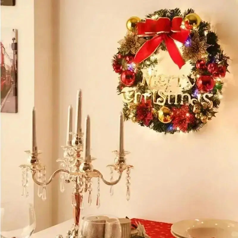 Christmas Decorations 45cm Christmas Wreath Artificial Wreath Door Hanging Window Props Background Christmas Tree Accessories