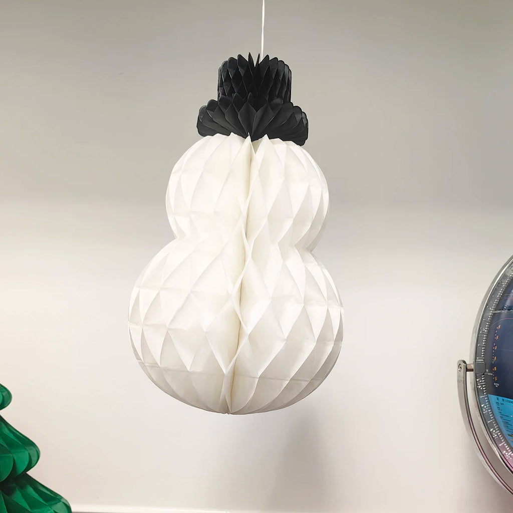 3PCS/SET  Hanging Christmas Centerpiece Decorations Santa Hat+Snow man+Christmas Tree Honeycomb Ornaments for Party Table Decor