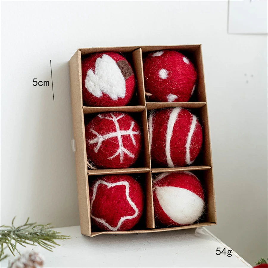 Christmas Felt Wool Balls Snowballs Christmas Tree Decoration Hangings diy New Year Ornaments