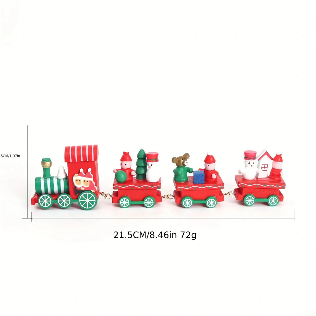 2025 Wooden Christmas Train Decor - Handcrafted Mini Holiday Set for Home, Window Display & Stocking Stuffers Gift
