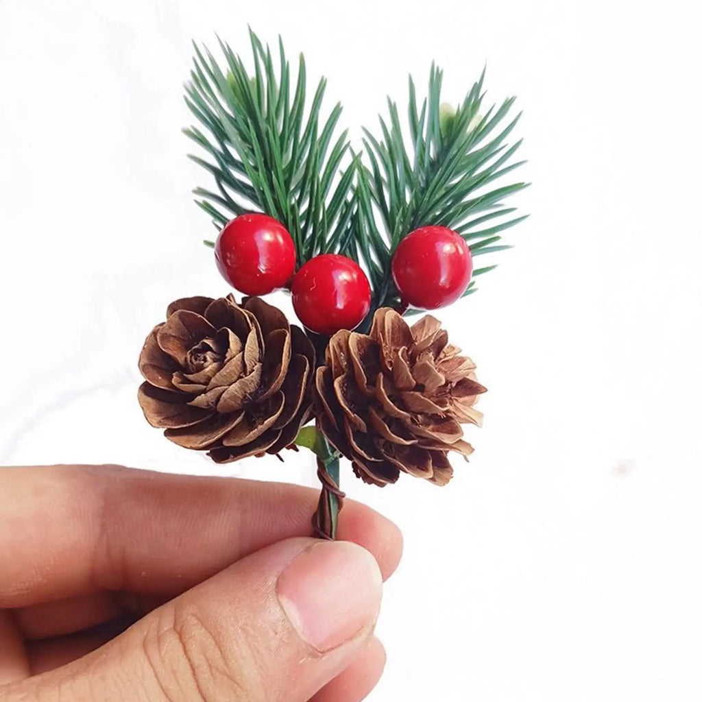 Christmas Decor Picks 10 Pieces Artificial Holiday Decoration Decorative Christmas Branches for Wedding Setup Greeting Cards