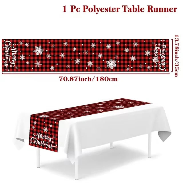 Christmas Table Runner Merry Christmas Decoration for Home Xmas Party Decor 2025 Navidad Notal Noel Ornament Happy New Year 2026