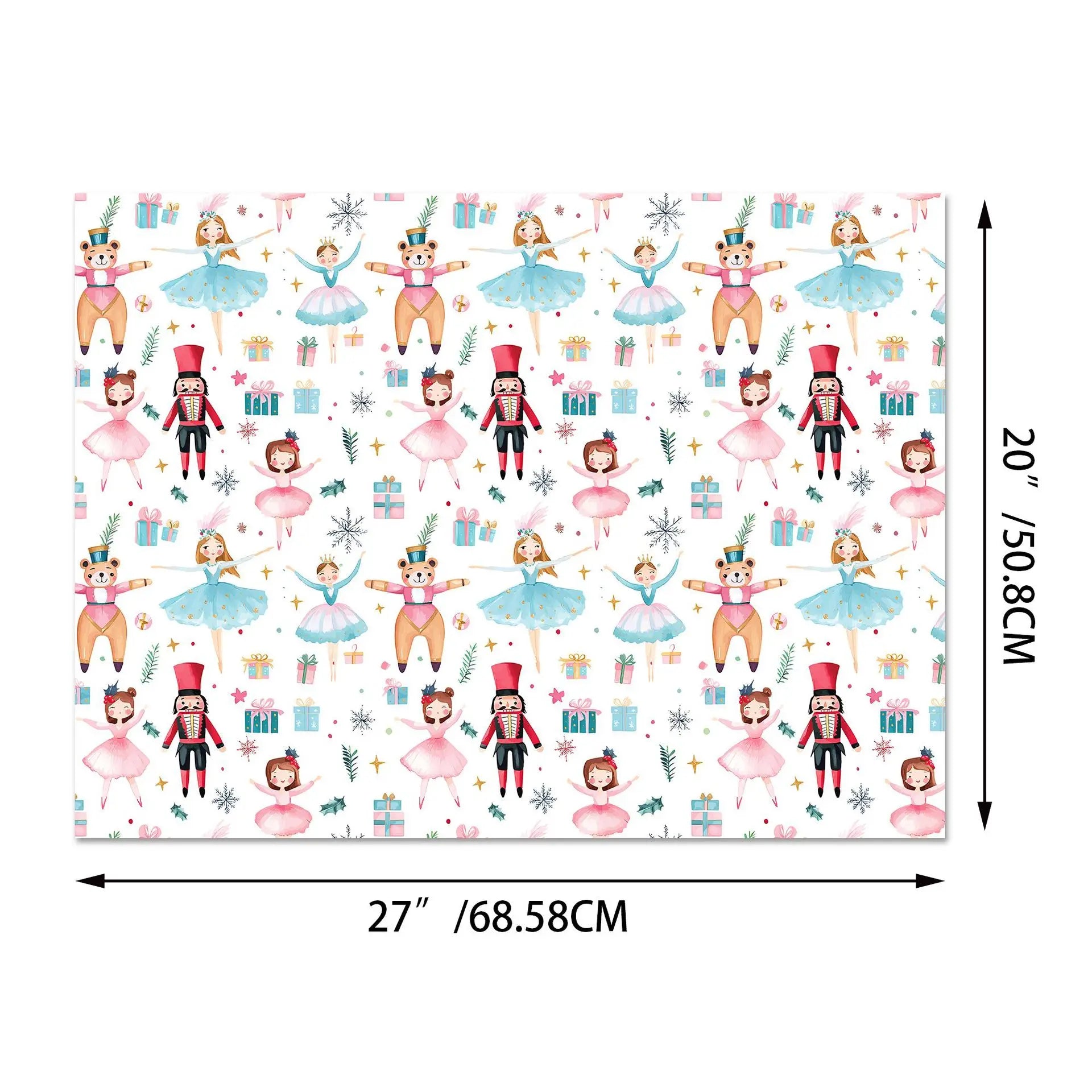 Nutcracker Wrapping Paper Festive Christmas Gift Packaging Christmas Gift Wrapping Paper Patterned Princess Themed Paper