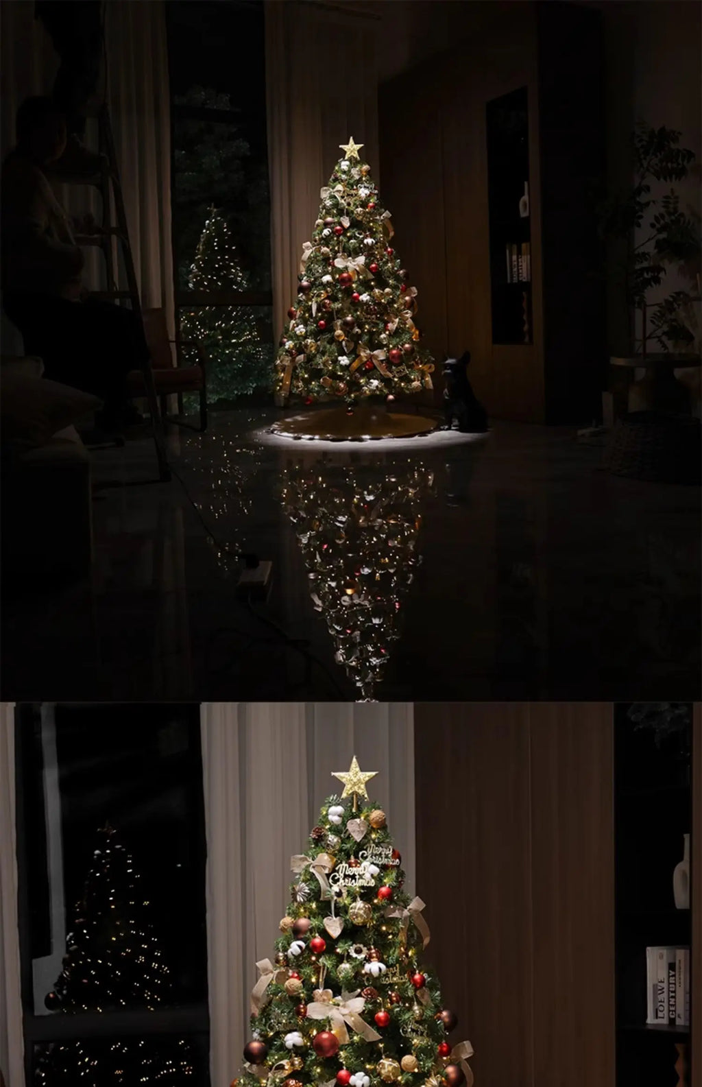 Christmas Decorations Christmas Tree with Lights Package Living Room Large Christmas Tree Ornament Scene Decoration