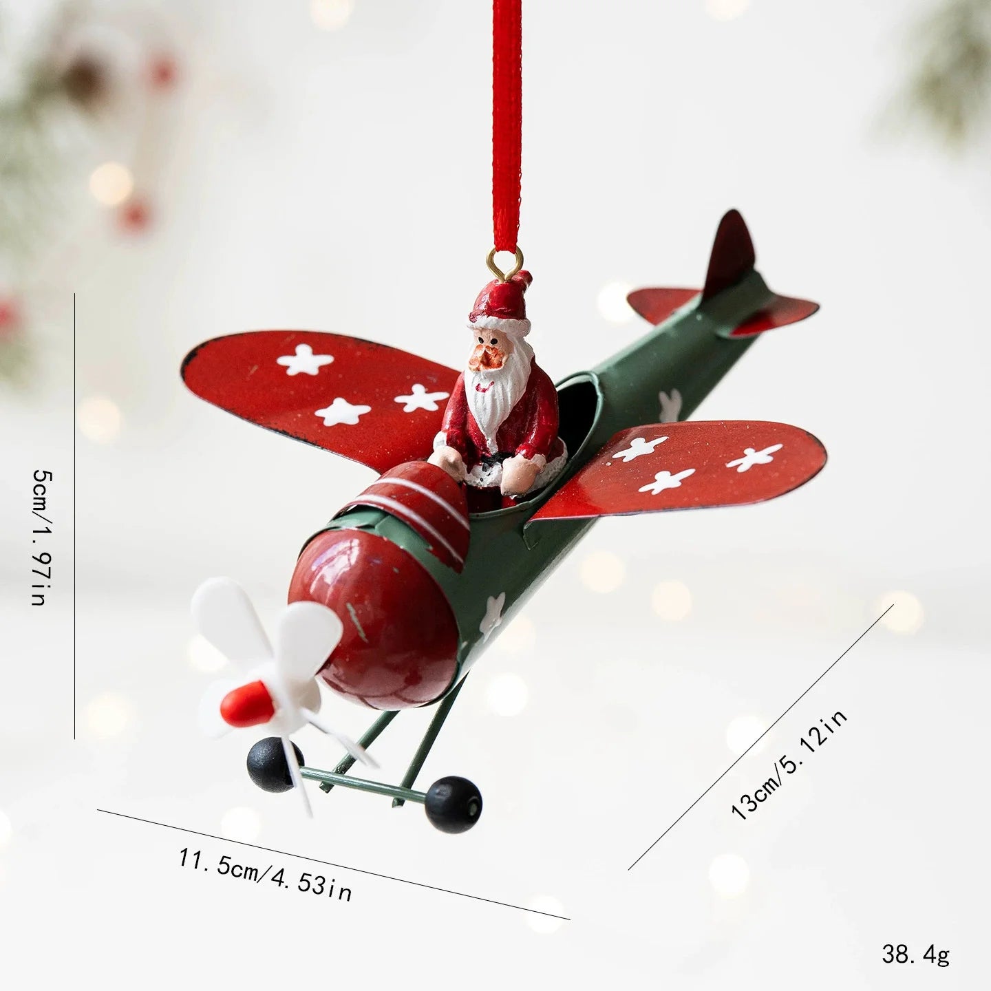 Retro Iron Christmas Pendant Antique Style Santa Claus Airplane Christmas Tree Hanging Decoration Ornaments Snowman Decorative