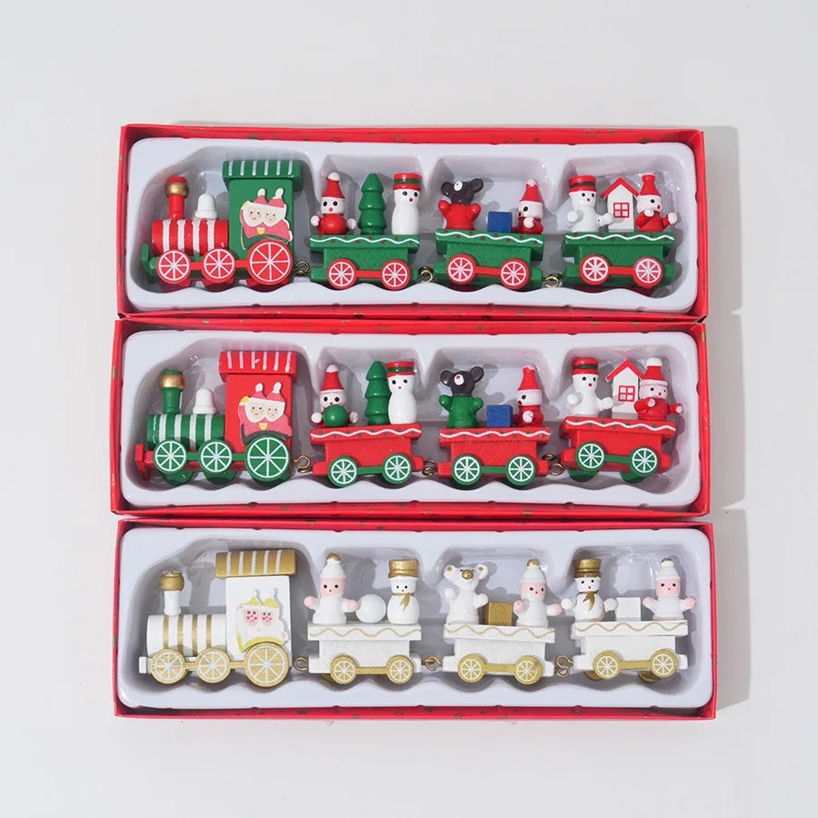 2025 Wooden Christmas Train Decor - Handcrafted Mini Holiday Set for Home, Window Display & Stocking Stuffers Gift