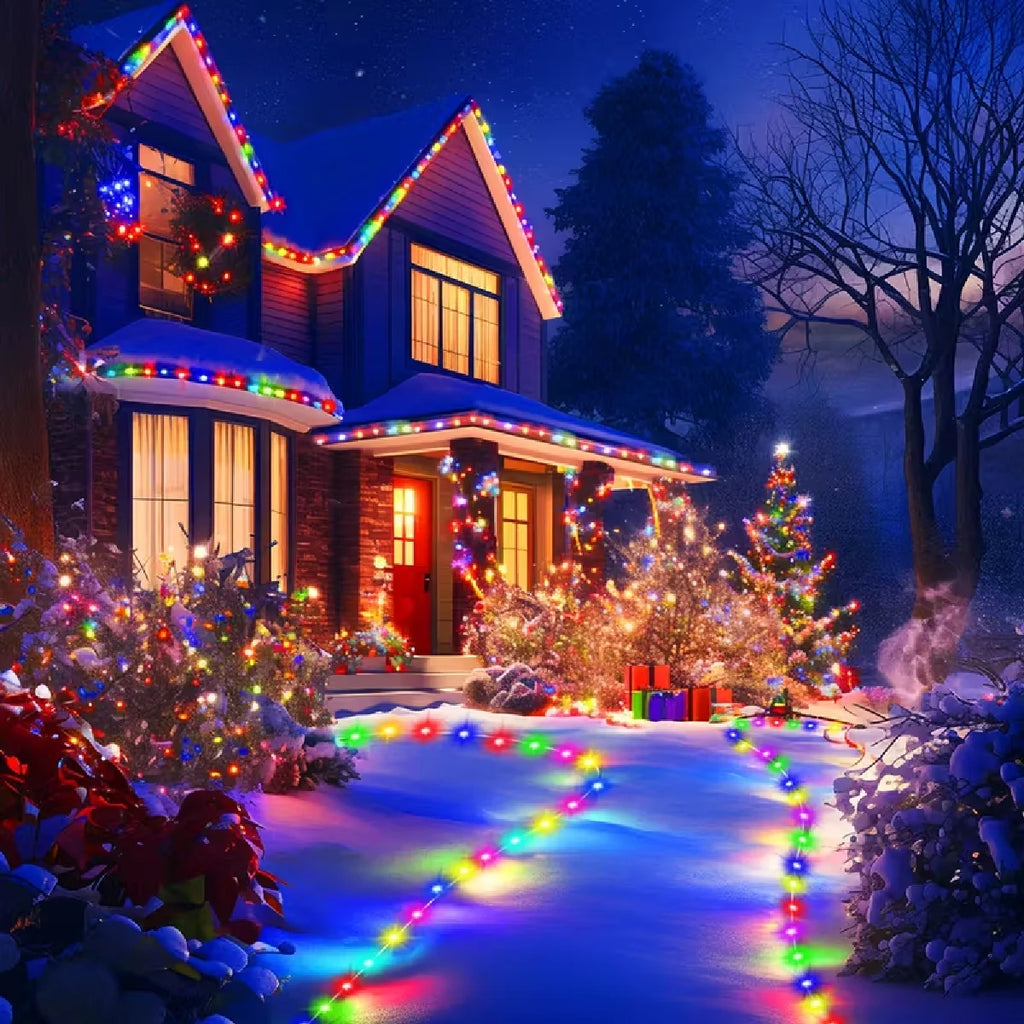 7M/12M/22M/32M/42M Solar Christmas String Lights IP65 Waterproof Christmas tree lights 8 modes Halloween Party Fairy Lights