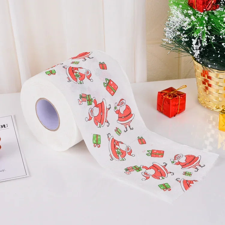Christmas Pattern Series Roll Paper Christmas Decorations Prints Cute Toilet Paper Christmas Decorations For Home