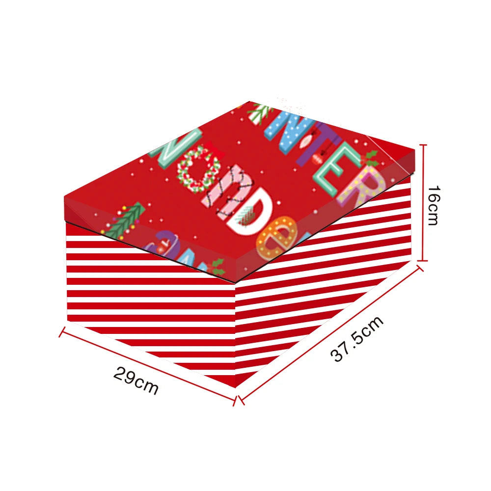 10 Pieces Christmas Striped Gift Packaging Box Set Christmas Decorations for Holiday Gift Wrapping