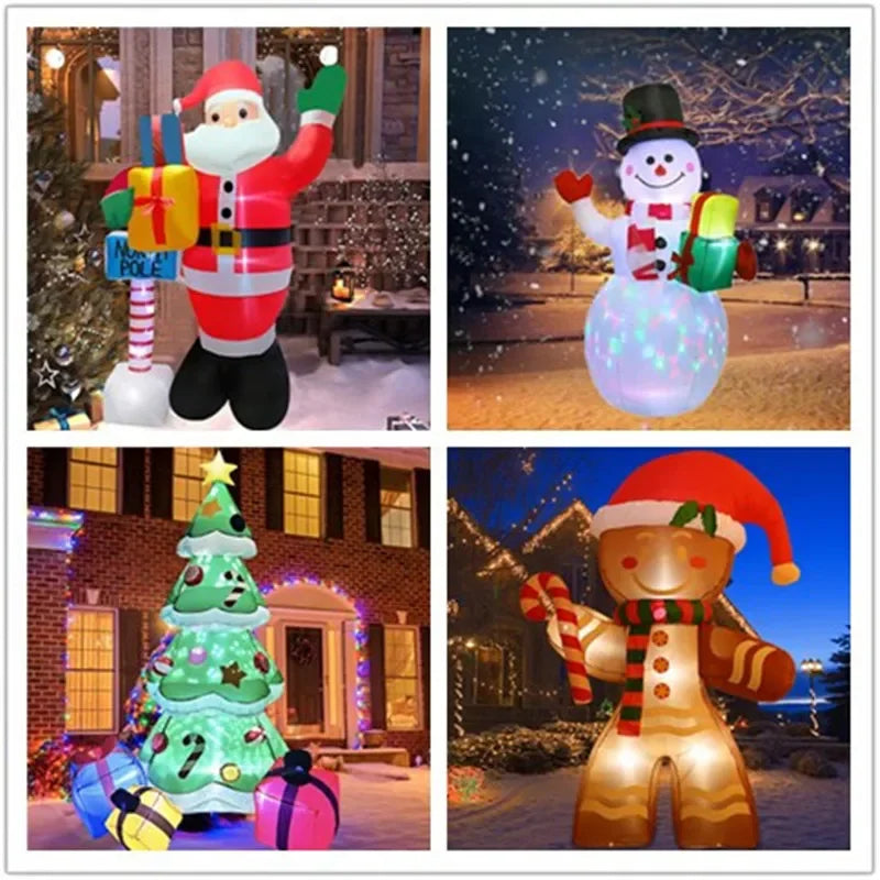 Christmas Inflatable Decoration Toy Built-in LED Lights Inflatable Model Indoor Outdoor Ornament Xmas Party New Year Garden Deco