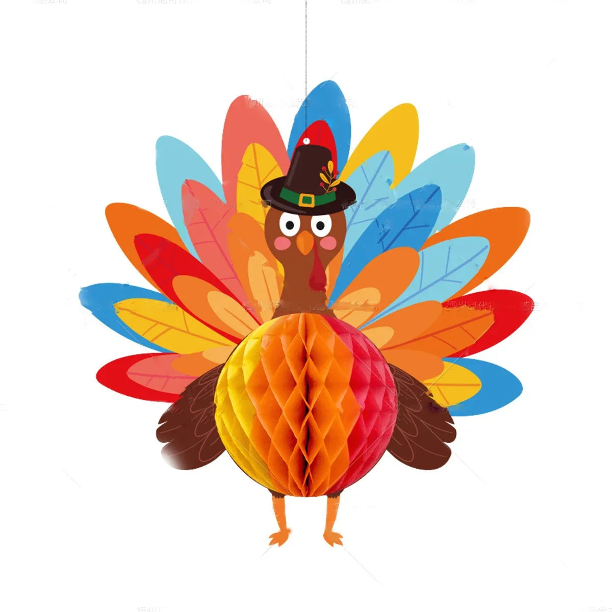 Thanksgiving Turkey Honeycomb Ball Hanging Pendants Fall Harvest Festival Table Ornaments Happy Thanksgiving Day 2025 Decoration