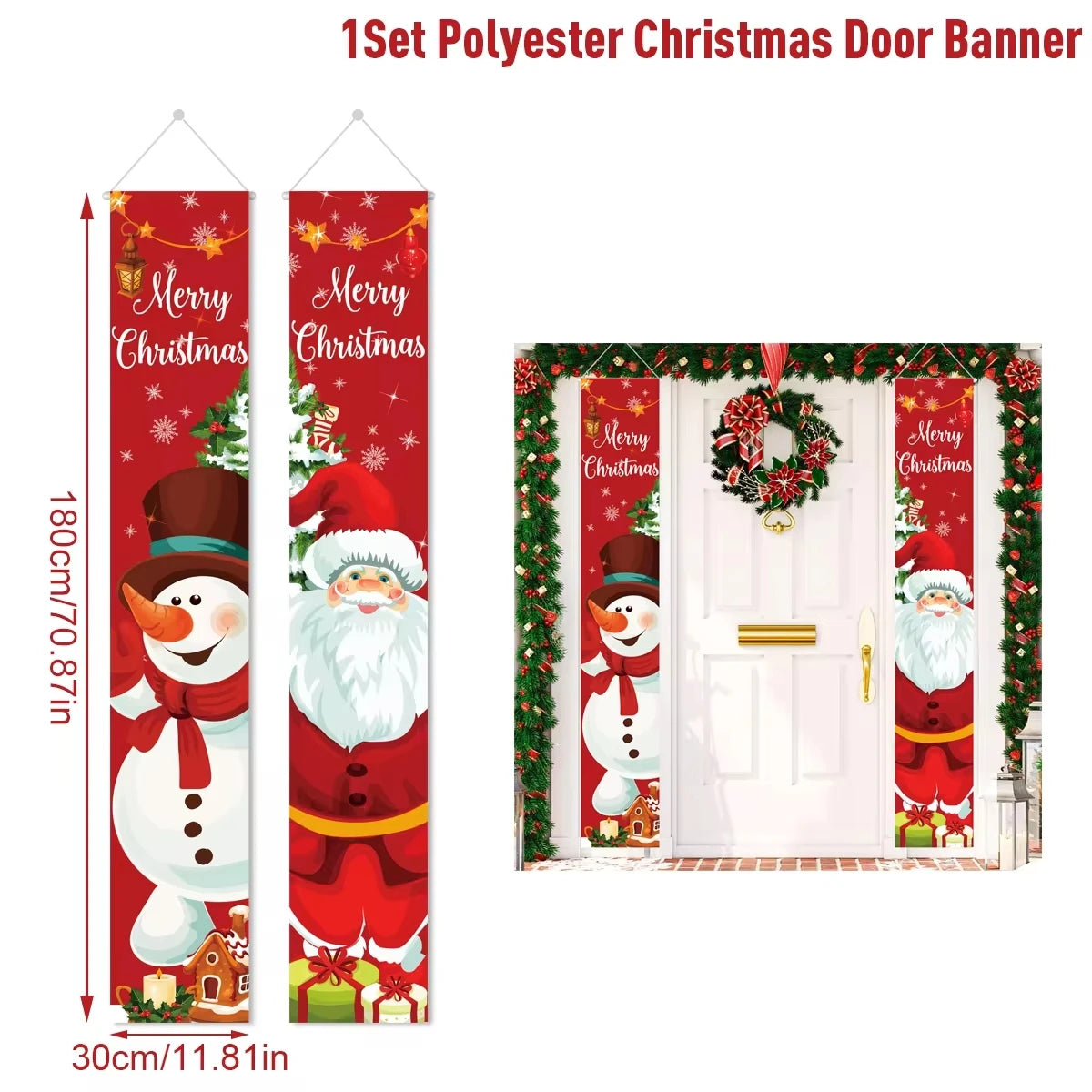 Christmas Hanging Door Banner Merry Christmas Decorations for Home Xmas Navidad Noel Natal Door Decor Happy New Year Gifts 2025