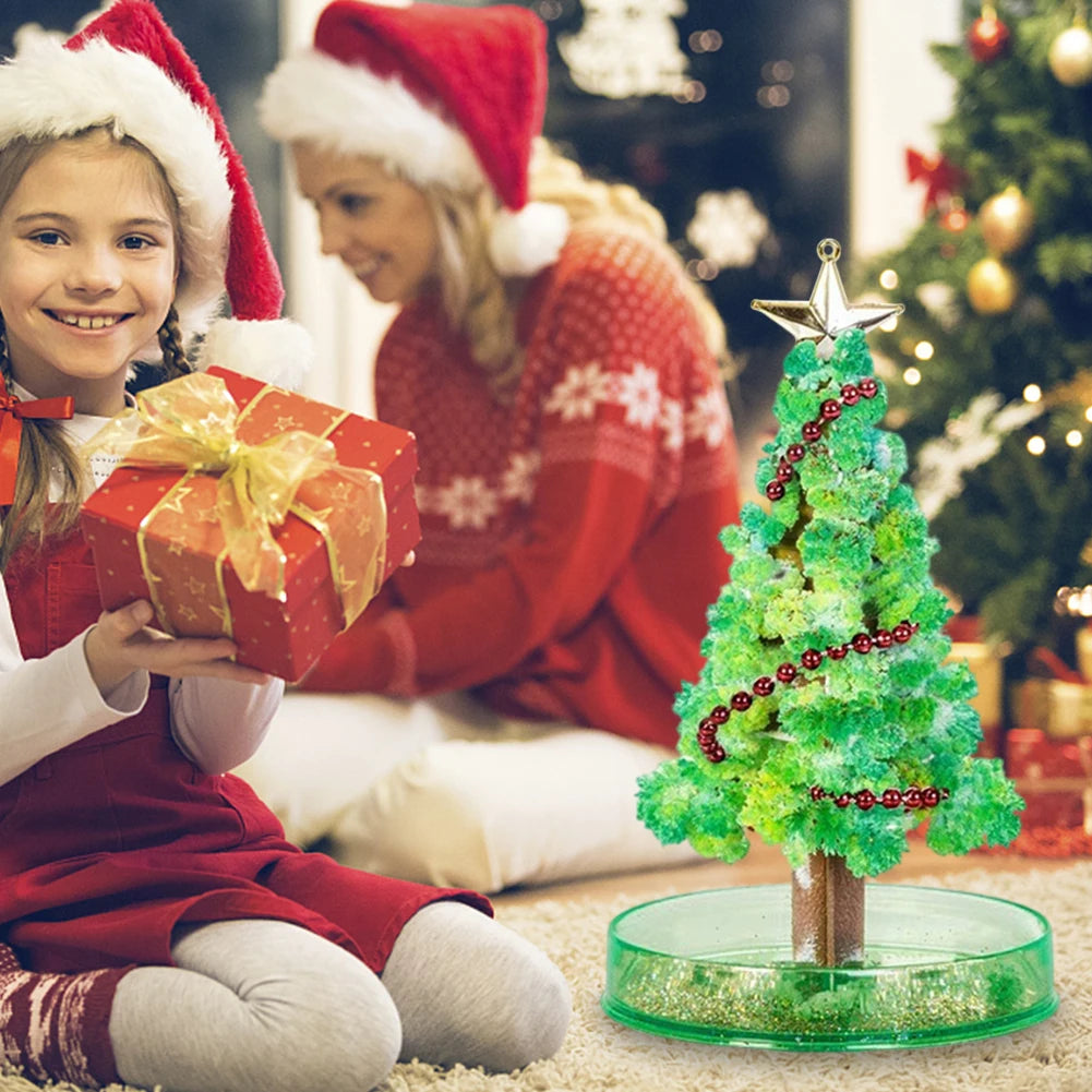 Mini Magic Christmas Tree Decor Educational Magic Grow Crystal Christmas Tree Novelty DIY Fun Xmas Gift for Adults Kids