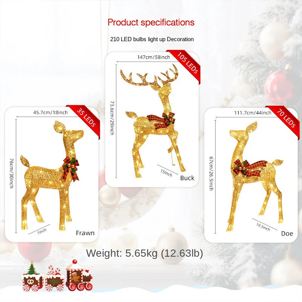 Christmas decorations Christmas Glow deer decorations mother and son deer ornaments Outdoor layout reindeer lights