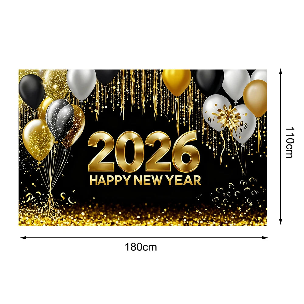 2026 Happy New Year Theme Party Background Banner New Year Celebrate Family Party Decoration Photo Background