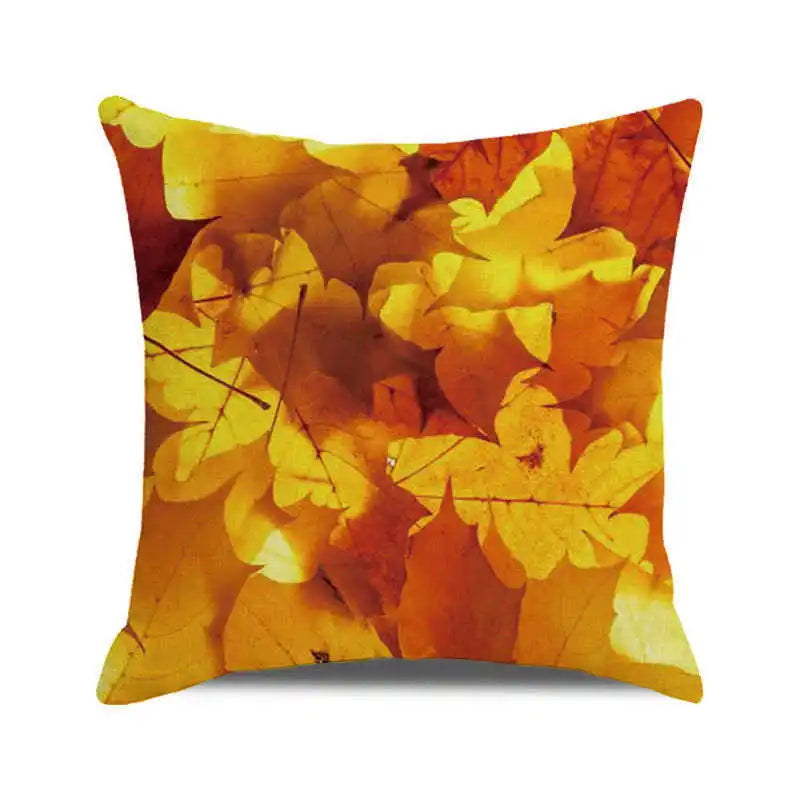 Happy Thanksgiving! Autumn maple leaves Digital printing short plush pillow covers for car sofa office cushion cover home goods