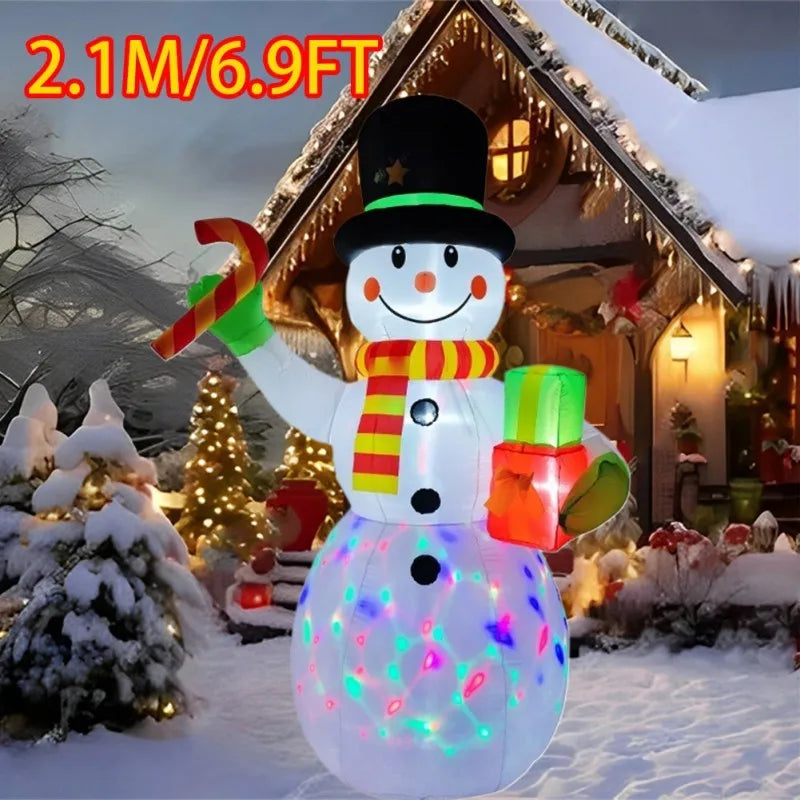 Christmas Inflatable Style Decoration Built-in LED Lights Inflatable Model Outdoor Ornament Xmas Party New Year Garden Decor