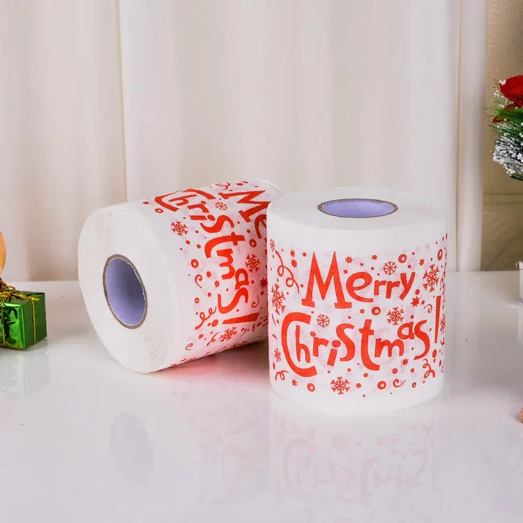 Christmas Pattern Series Roll Paper Christmas Decorations Prints Cute Toilet Paper Christmas Decorations For Home