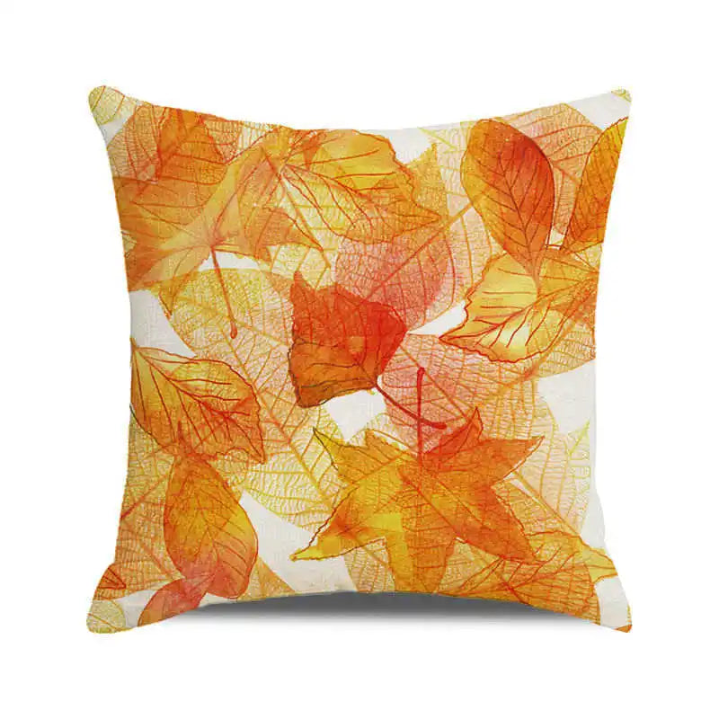 Happy Thanksgiving! Autumn maple leaves Digital printing short plush pillow covers for car sofa office cushion cover home goods