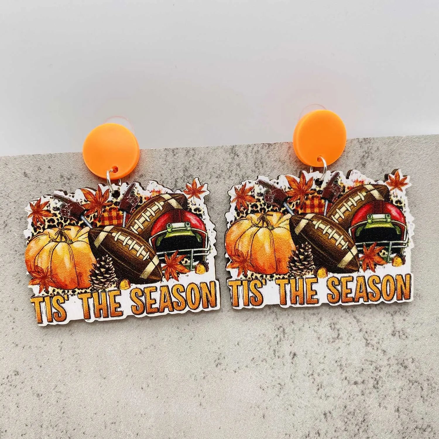 Autumn Thanksgiving Earrings Turkey Pumpkin Maple Leaf Wooden Earrings Women's Thanksgiving Festival Jewelry