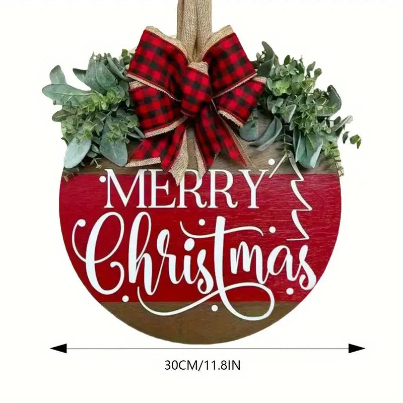 3pcs Christmas Decorations Wooden Welcome Sign and Christmas Hanging Door Banner Merry Christmas Decorations for Home Xmas